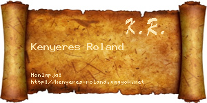 Kenyeres Roland névjegykártya