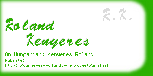 roland kenyeres business card